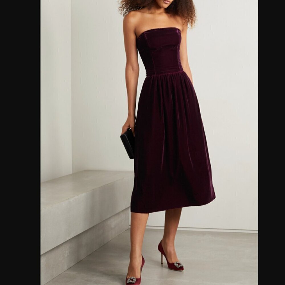 Ralph Lauren Purple Label Blended Silk Jair Velvet Cocktail Dress